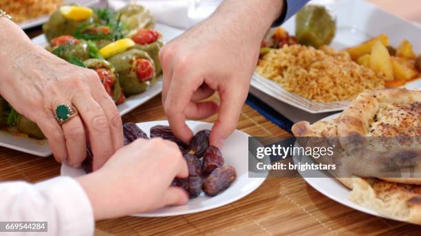 traditional iftar food - ramadhan stock pictures, royalty-free photos & images