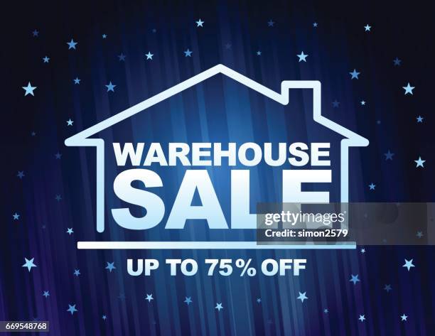 warehouse sale banner - yard sale stock illustrations