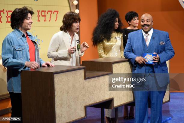 Jimmy Fallon" Episode 1722 -- Pictured: Jimmy Fallon as John Travolta, Harry Styles as Mick Jagger, Sasheer Zamata as Diana Ross, Cecily Strong as...