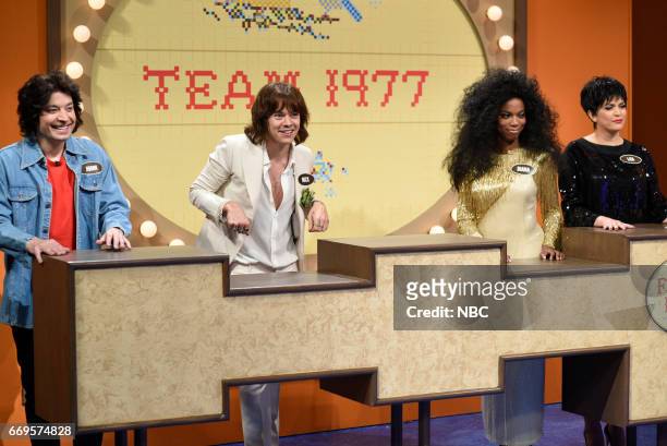 Jimmy Fallon" Episode 1722 -- Pictured: Jimmy Fallon as John Travolta, Harry Styles as Mick Jagger, Sasheer Zamata as Diana Ross, Cecily Strong as...