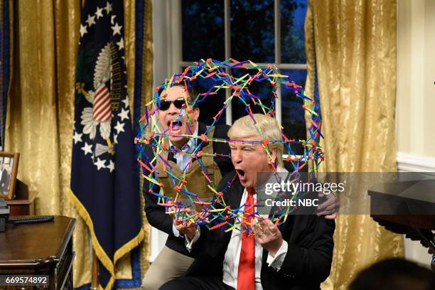 Jimmy Fallon" Episode 1722 -- Pictured: Jimmy Fallon as Jared Kushner, and Alec Baldwin as President Donald Trump during the "Trump Cold Open" sketch...