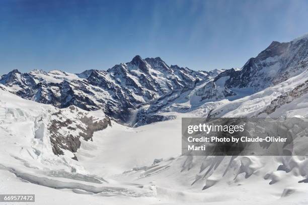 eismeer, jungfraujoch, switzerland - eismeer fotografías e imágenes de stock