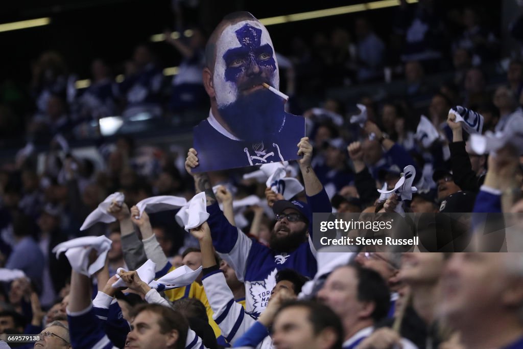 Toronto Maple Leafs play the Washington Capitals in game three of their NHL first round play-off