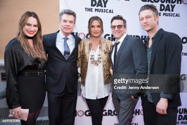 Kathryn Gallagher, Peter Gallagher, Mariska Hargitay, Raul Esparza and Peter Scanavino attend "Groundhog Day" opening night at August Wilson Theatre...