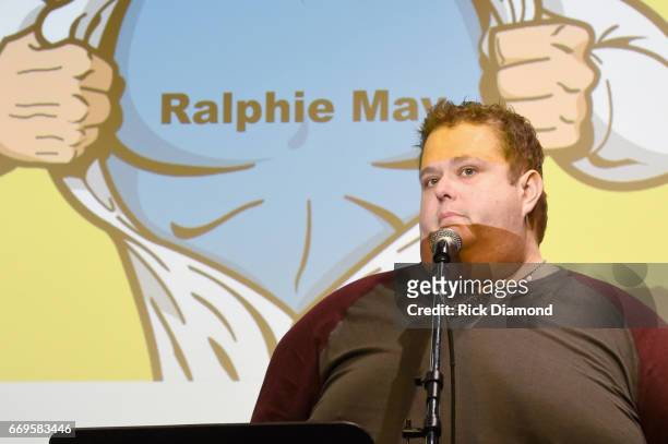 Comedian Ralphie May speaks on stage at the T.J. Martell roast of Warner Music Nashville Chairman/CEO John Esposito on April 17, 2017 in Nashville,...