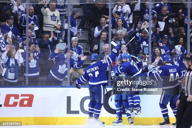 Toronto Maple Leafs right wing William Nylander ties the score at threes as he slips the puck past Braden Holtby as the Toronto Maple Leafs play the...