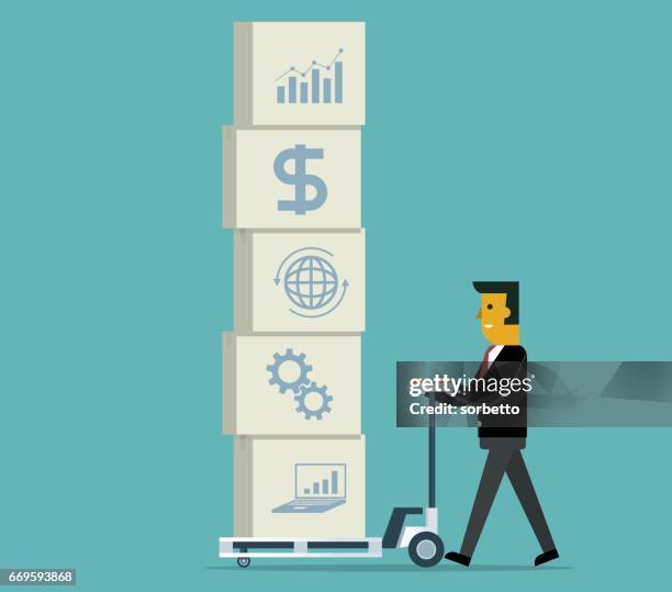 different investment - pallet truck stock illustrations