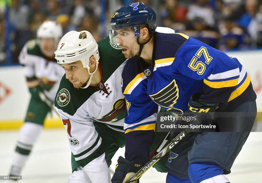 NHL: APR 16 Round 1 Game 3 - Wild at Blues