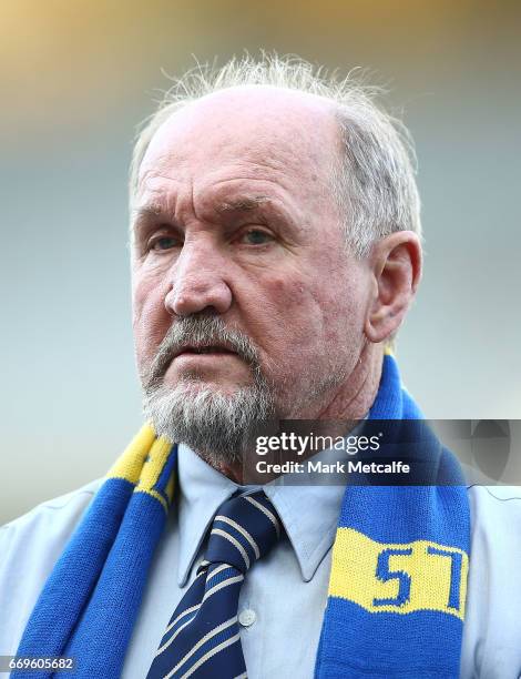 Ray Price looks on as Parramatta Eels honour its "Hall of Fame" Members before the round seven NRL match between the Parramatta Eels and the Wests...