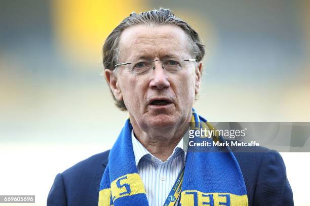 Denis Fitzgerald looks on as Parramatta Eels honour its "Hall of Fame" Members before the round seven NRL match between the Parramatta Eels and the...