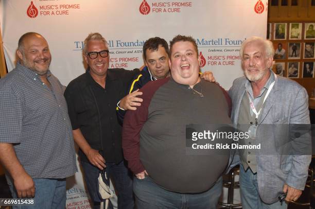 Comedian Andrew Dorfman, GM of MWC Media Mark Turcotte, Mark Smardak, Outback Concerts, comedian Ralphie May and Promoter Arny Granat attend the T.J....