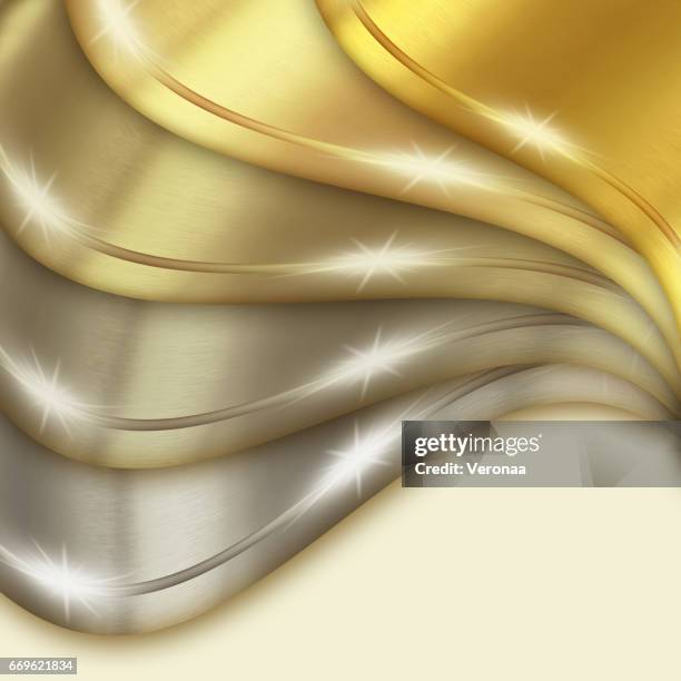 shiny golden and silver background with curves - filigree background pattern stock illustrations