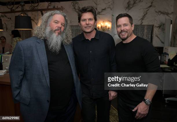 Mark Boone Junior, Producer Steve Conrad, and Chris Conrad attend Amazon Studios Holds A Preview Night For Its Emmy FYC events at The Hollywood...