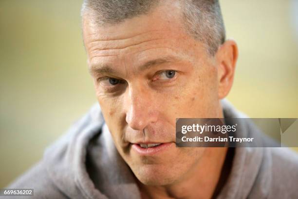 Brisbane Bullets head coach Andrej Lemanis speaks to the media during the NBL Combine 2017/18 at Melbourne Sports and Aquatic Centre on April 18,...