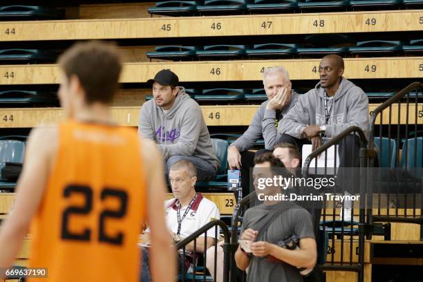 Basketball legend and Sydney Kings coach Andrew Gaze looks on during the NBL Combine 2017/18 at Melbourne Sports and Aquatic Centre on April 18, 2017...