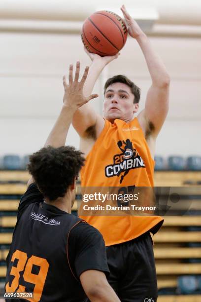 Joel Rauch shoots during the NBL Combine 2017/18 at Melbourne Sports and Aquatic Centre on April 18, 2017 in Melbourne, Australia.