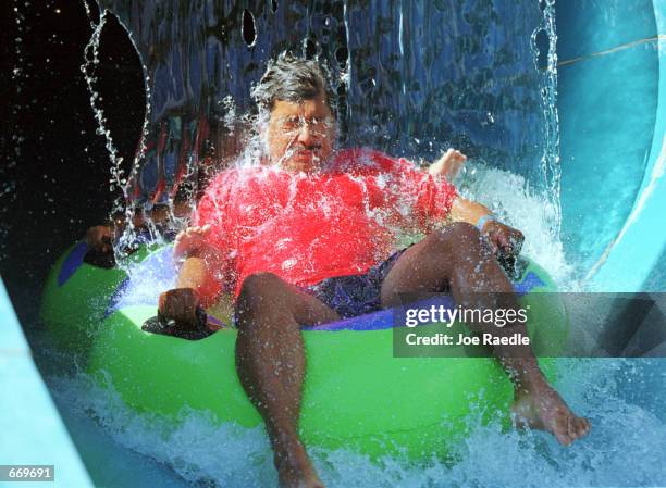 Wet ''N'' Wild Waterworld provided relief from the heat, July 20 as a patron got doused as he tubes through The Amazon water ride in Anthony, Texas....