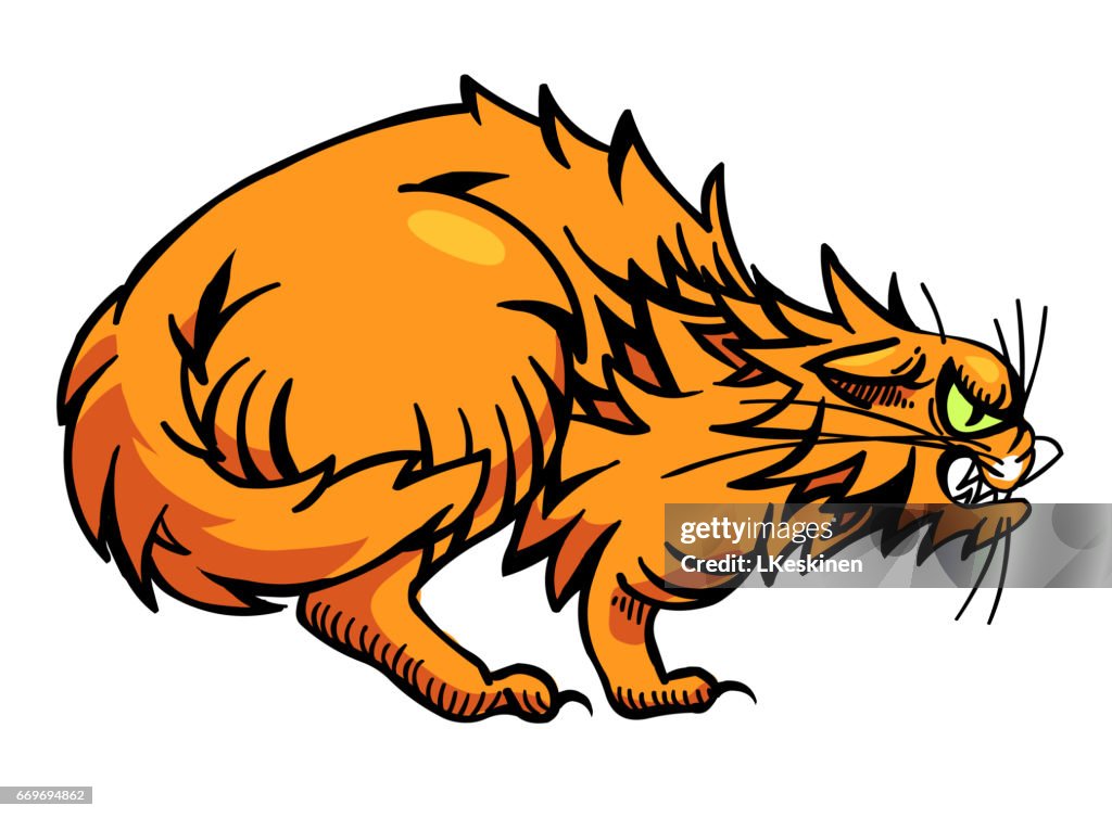 Cartoon Image Of Angry Cat High-Res Vector Graphic - Getty Images