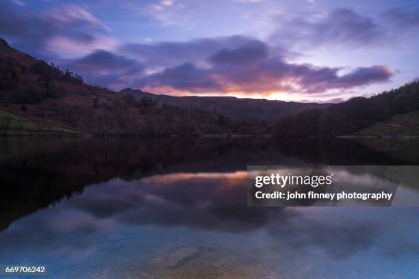 rydal water sunrise. lake district national park. uk. - rydal stock pictures, royalty-free photos & images