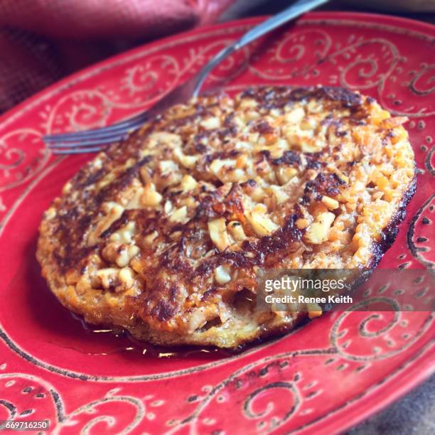 sweet potato pancake - sweet potato pancakes stock pictures, royalty-free photos & images