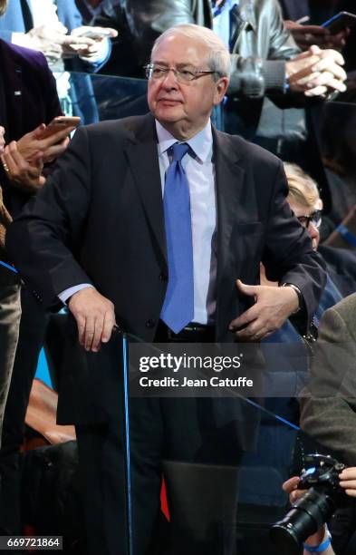 Jean-Paul Huchon attends the campaign rally of French presidential candidate Emmanuel Macron at AccorHotels Arena on April 17, 2017 in Paris, France.