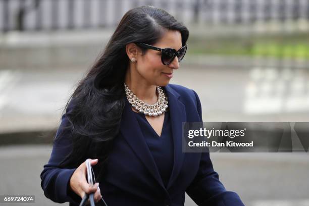 Secretary of State for International Development Priti Patel leaves 10 Downing Street after Prime Minister Theresa May announced a General Election...