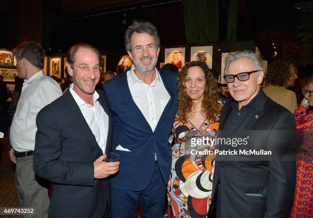 Mitchell Axe, Eric Goode, Daphna Kastner and Harvey Keitel attend The Turtle Conservancy's 4th Annual Turtle Ball at The Bowery Hotel on April 17,...