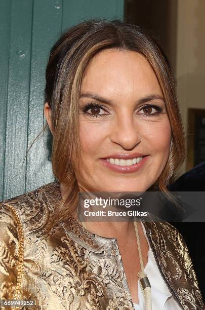 Mariska Hargitay poses at the opening night of the new musical based on the film "Groundhog Day" on Broadway at The August Wilson Theatre on April...