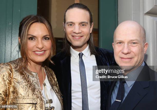 Mariska Hargitay, Jordan Roth and Richie Jackson pose at the opening night of the new musical based on the film "Groundhog Day" on Broadway at The...