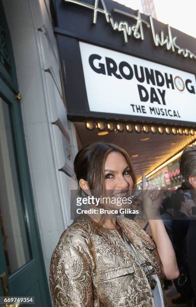 Mariska Hargitay poses at the opening night of the new musical based on the film "Groundhog Day" on Broadway at The August Wilson Theatre on April...