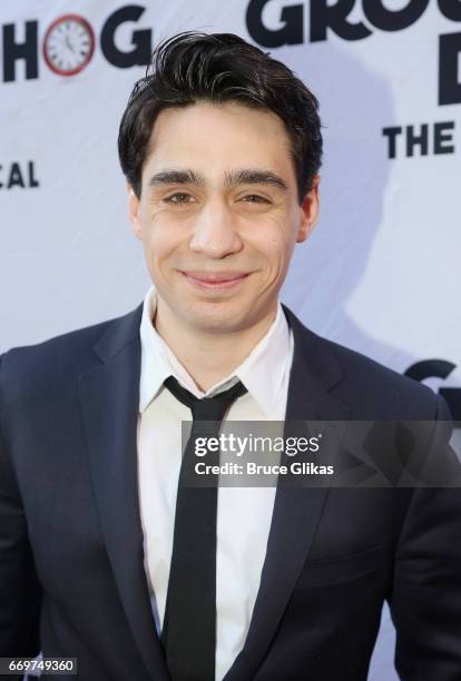 Bobby Conte Thornton poses at the opening night of the new musical based on the film "Groundhog Day" on Broadway at The August Wilson Theatre on...