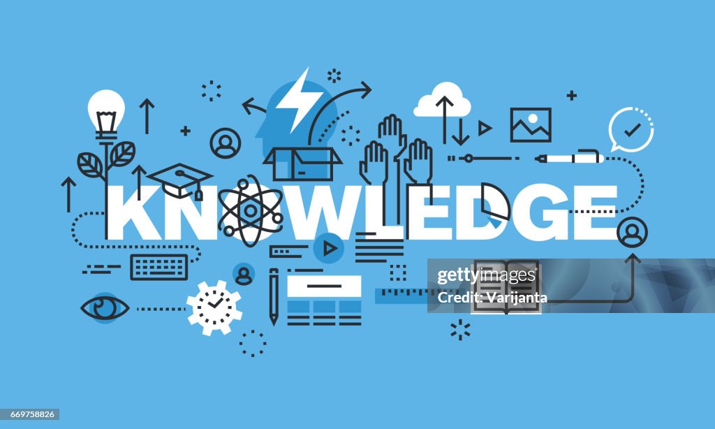 Modern Thin Line Design Concept For Knowledge Website Banner High-Res ...