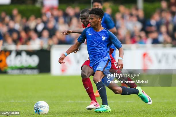 Yann GBoho of France during the U16 Mondial football Final match between France U16 and Portugal U16 on April 17, 2017 in Montaigu, France.