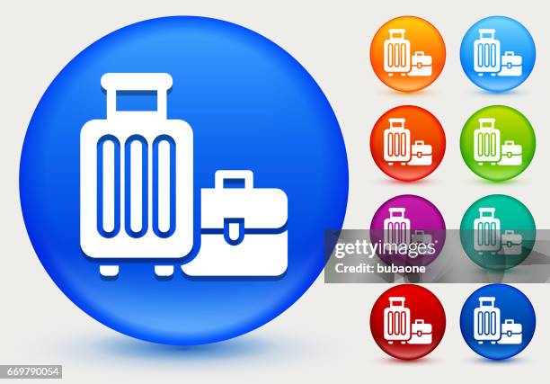 briefcases icon on shiny color circle buttons - wine case stock illustrations