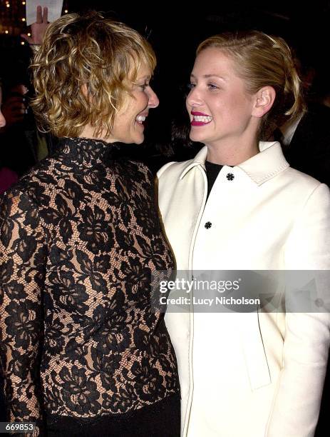 Actress Kate Capshaw talks to her daughter Jessica at the premiere of her new miniseries "A Girl Thing", January 10, 2001 in Hollywood, CA.