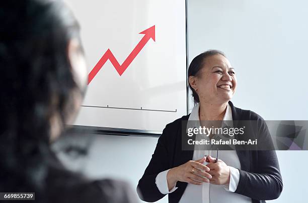 woman team leader manager leads a business meeting - photohui stock pictures, royalty-free photos & images