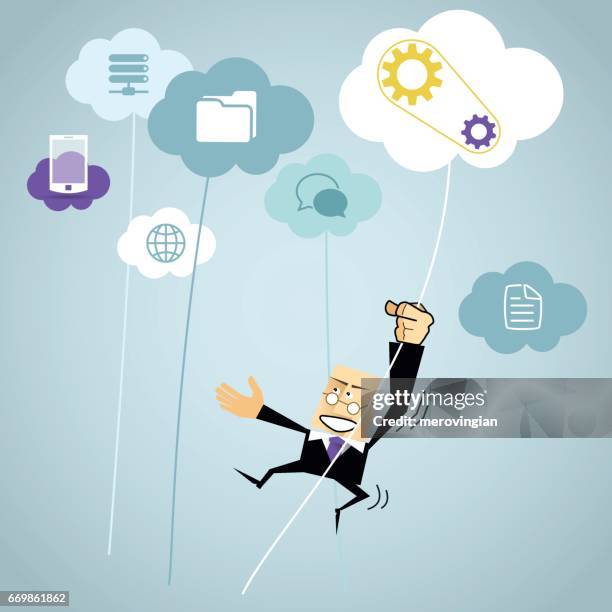 colud computing concept - tire swing stock illustrations