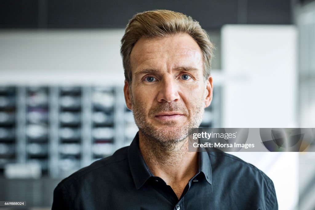 Businessman in textile factory