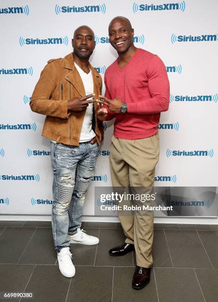 Morris Chestnut and Obi Obadike visit at SiriusXM Studios on April 18, 2017 in New York City.