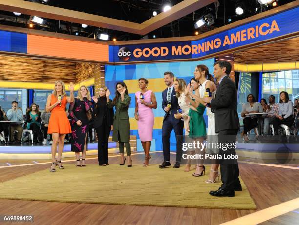 The cast of Freeform's Pretty Little Liars" are guests on "Good Morning America," Tuesday, April 18, 2017 airing on the Walt Disney Television...