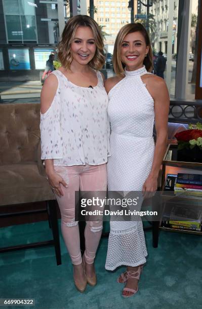 Actresses Beverley Mitchell and Christine Lakin visit Hollywood Today Live at W Hollywood on April 18, 2017 in Hollywood, California.