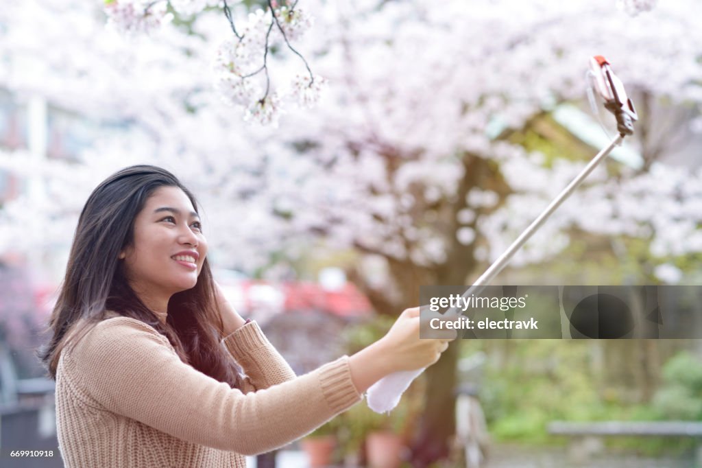 Cherry blossom selfie