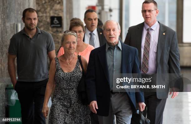 Julie and Stanley Patz arrive for the sentencing of Pedro Hernandez, convicted for the 1979 kidnapping and murdering of their six-year-old son, Etan...
