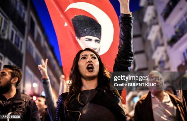 Supporters of the "No" march at Besiktas to submit their petition calling for the annulment of a referendum that approved sweeping constitutional...