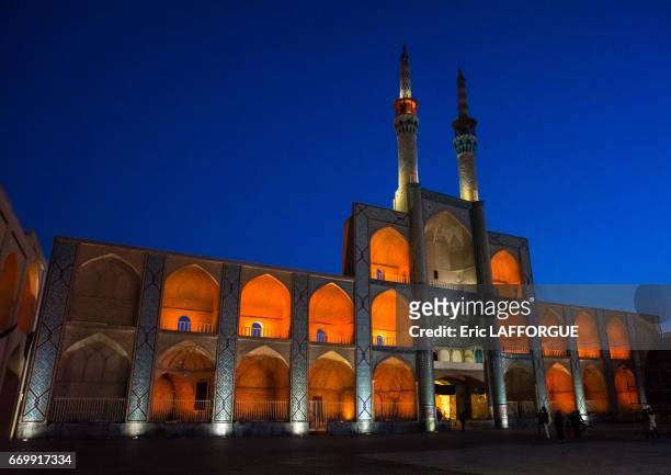 The three-storey takieh part of the amir chakhmaq complex on October 23, 2015 in Yazd, Iran.