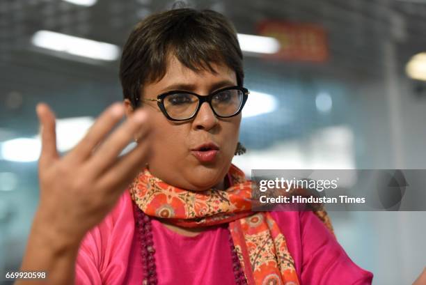 Journalist Barkha Dutt during an interview on April 18, 2017 in New Delhi, India.