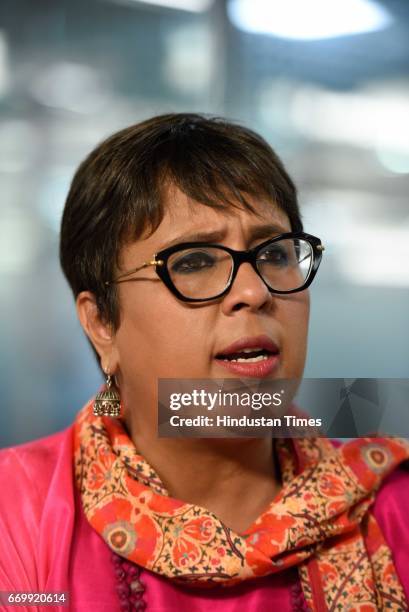 Journalist Barkha Dutt during an interview on April 18, 2017 in New Delhi, India.