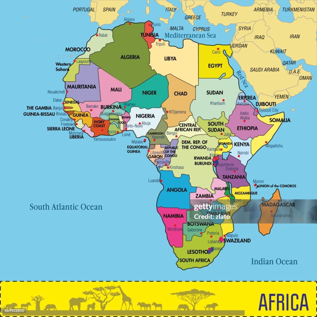 Karte Von Afrika Mit Aller L nder Und Ihre Hauptst dte Stock karte-von-afrika-mit-aller-l-nder-und-ihre-hauptst-dte-stock