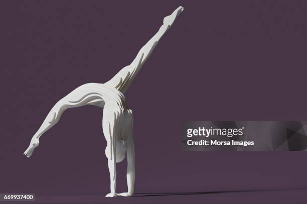 hand cut paper figure of a gymnast - flessibilità foto e immagini stock