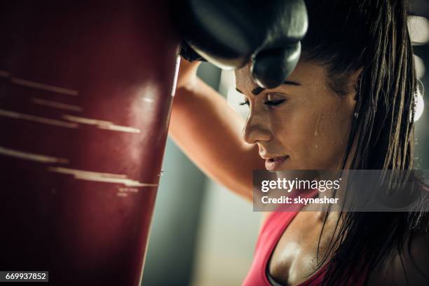 uh, i am so exhausted! - kickboxing training stock pictures, royalty-free photos & images